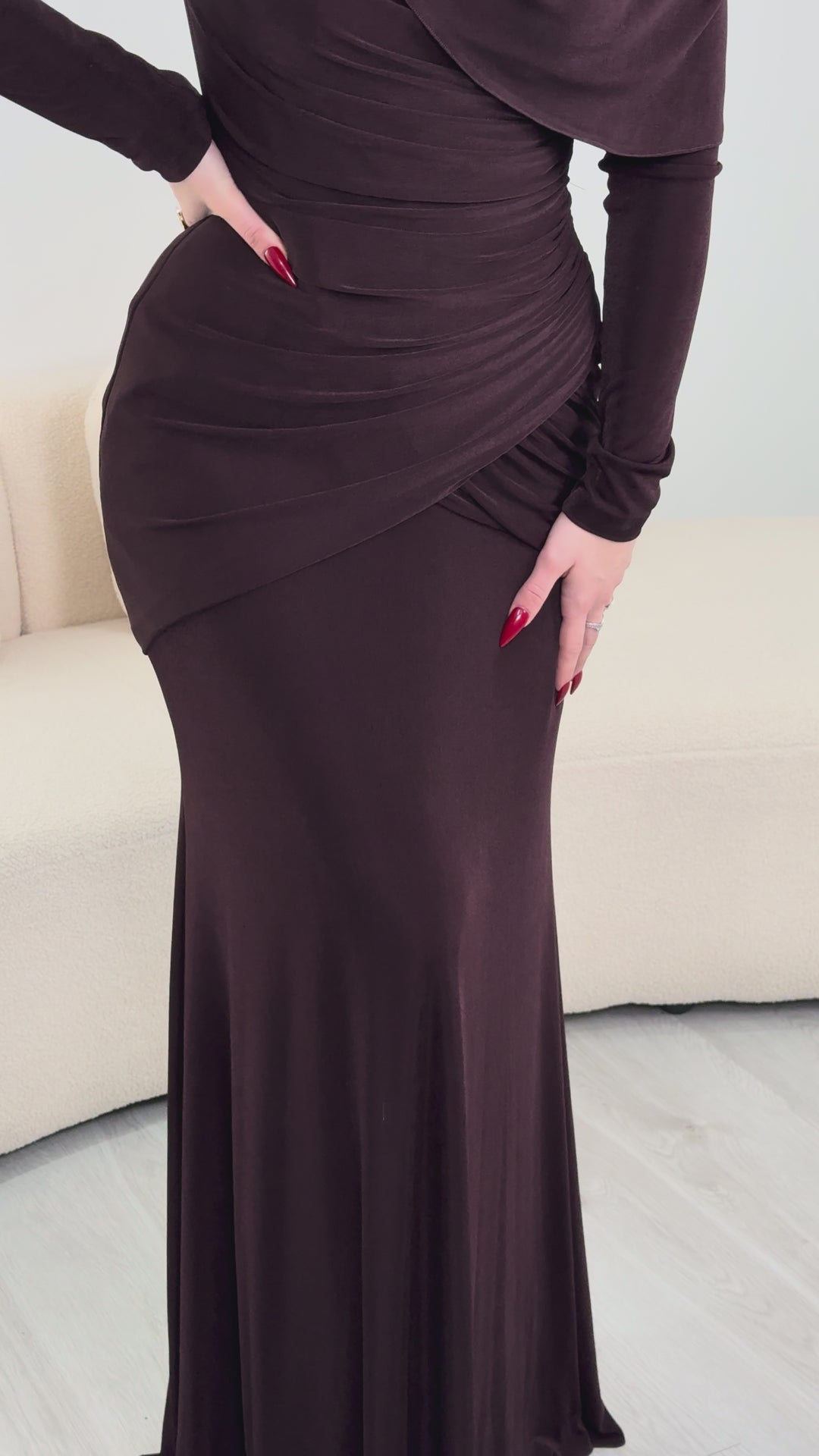 Vestido de noche marrón - Cansu