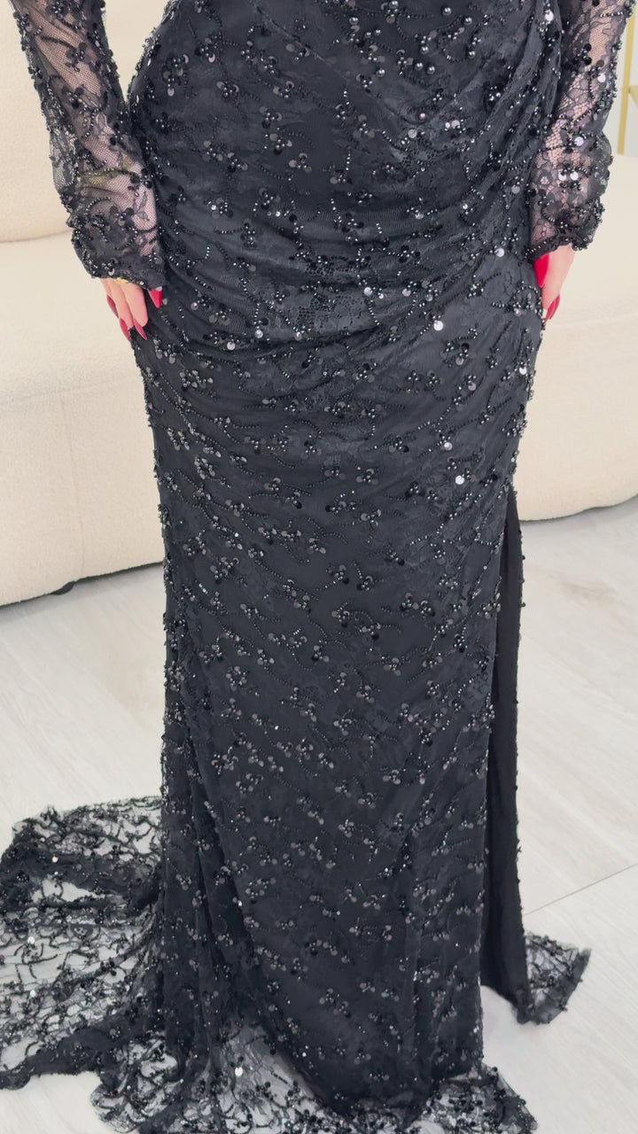 Robe de soirée noire - Duygu