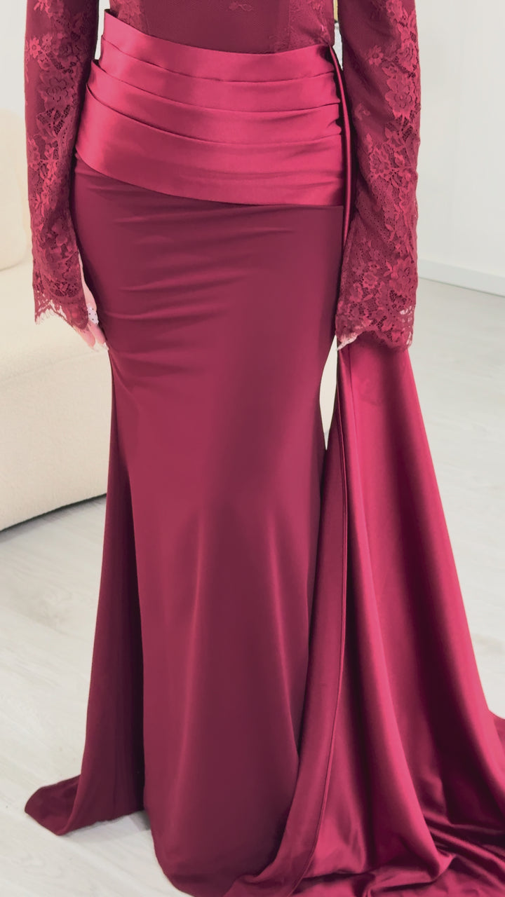 Robe de soirée bordeaux - Elina