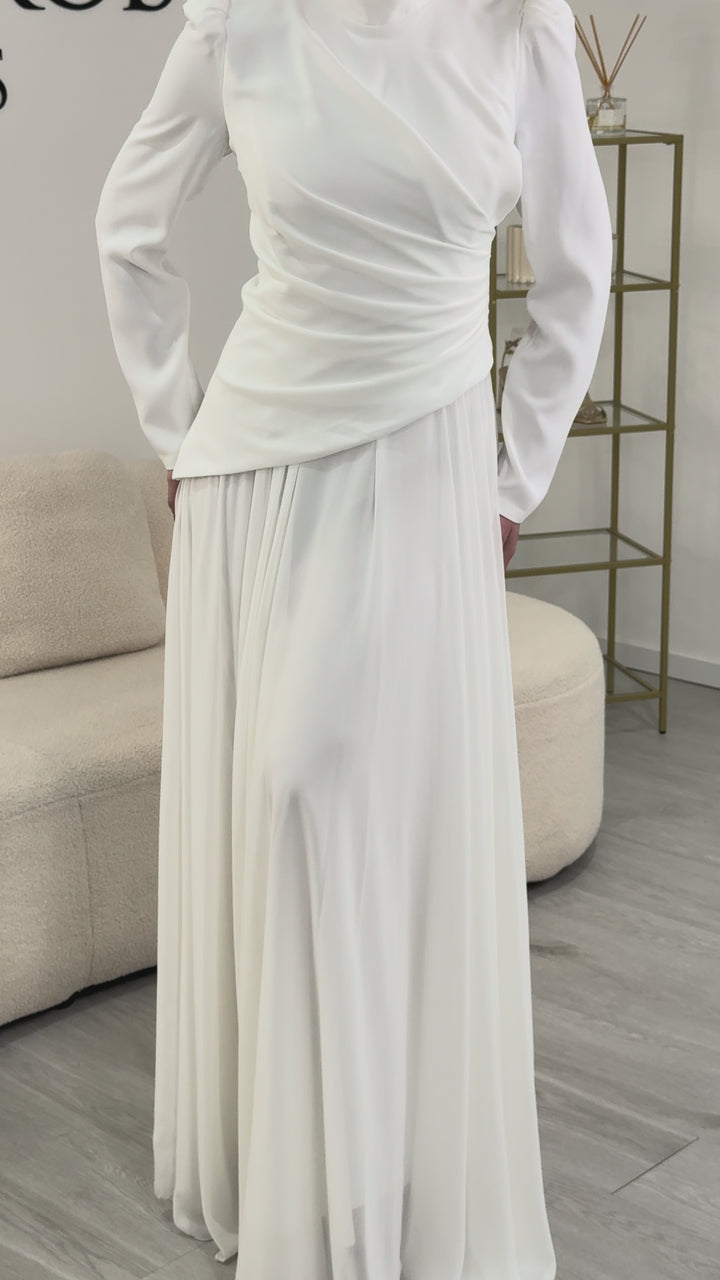 Vestido de noiva branco modesto - Esira