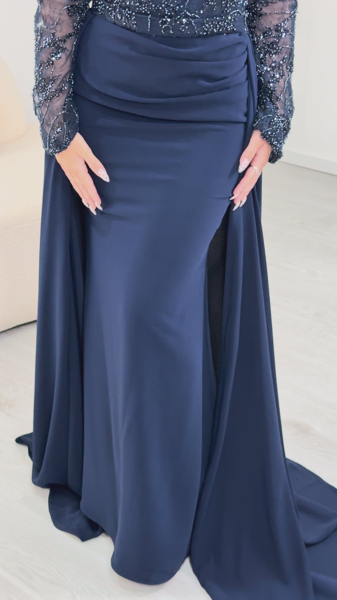 Vestido de noche azul marino - Sinem