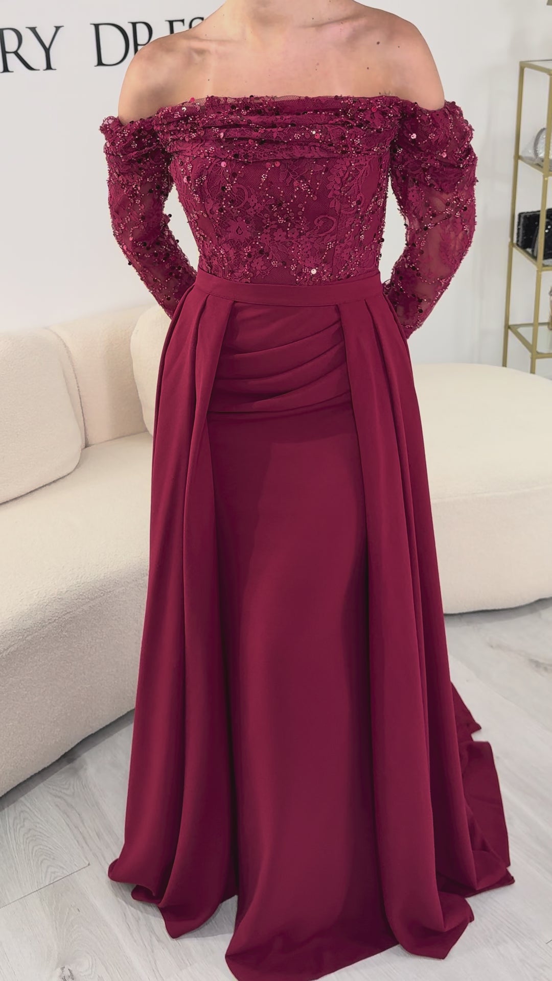 Robe de soirée bordeaux - Romy