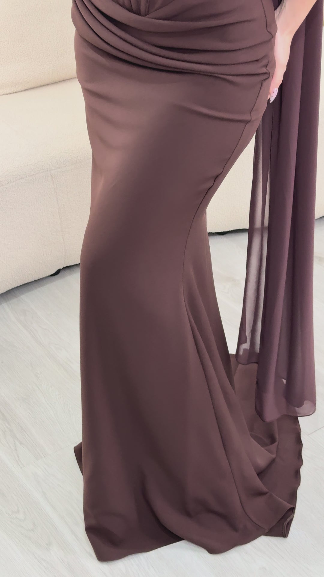 Robe de soirée marron - Asmin