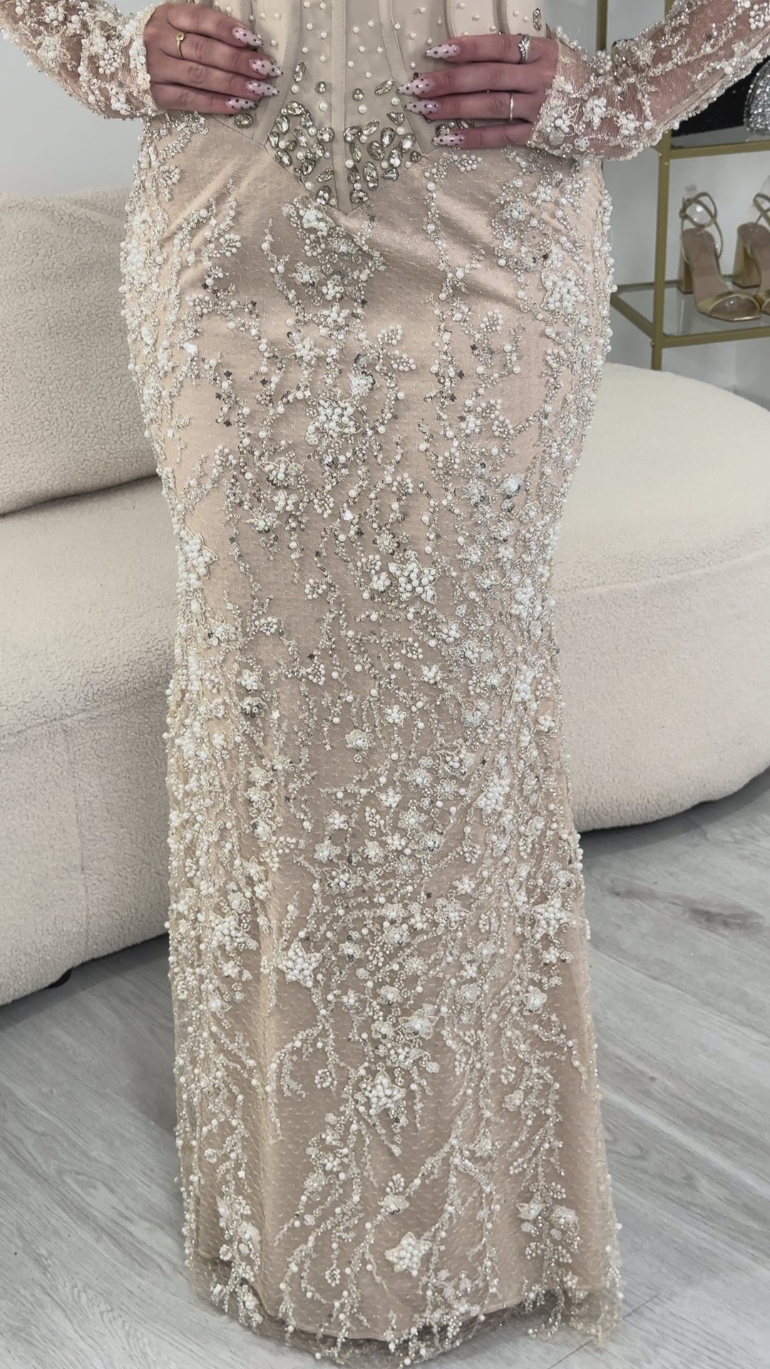 Robe de soirée beige - Eda