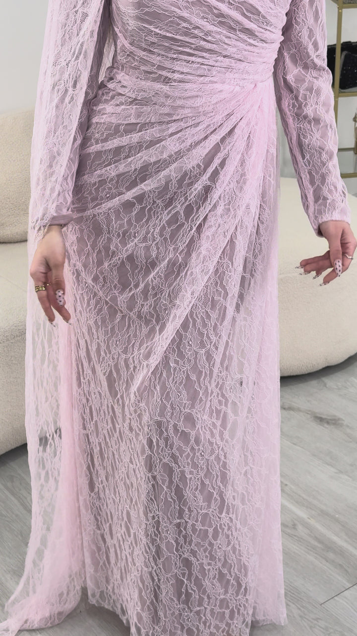 Abito da sera rosa modesto - Enisa