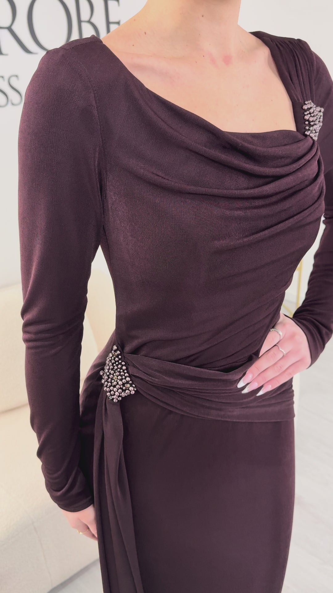 Brown evening dress - Lina