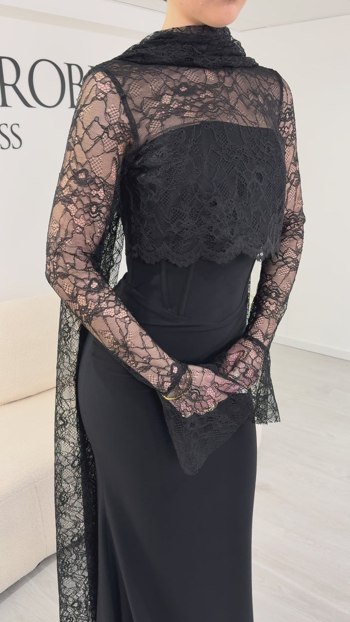 Sort aftenkjole - Bella