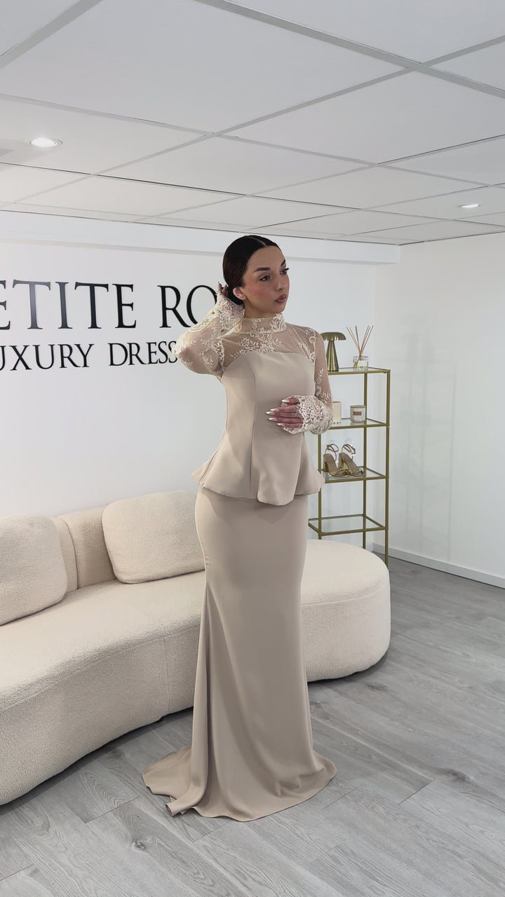 Beige evening dress - Eleonora