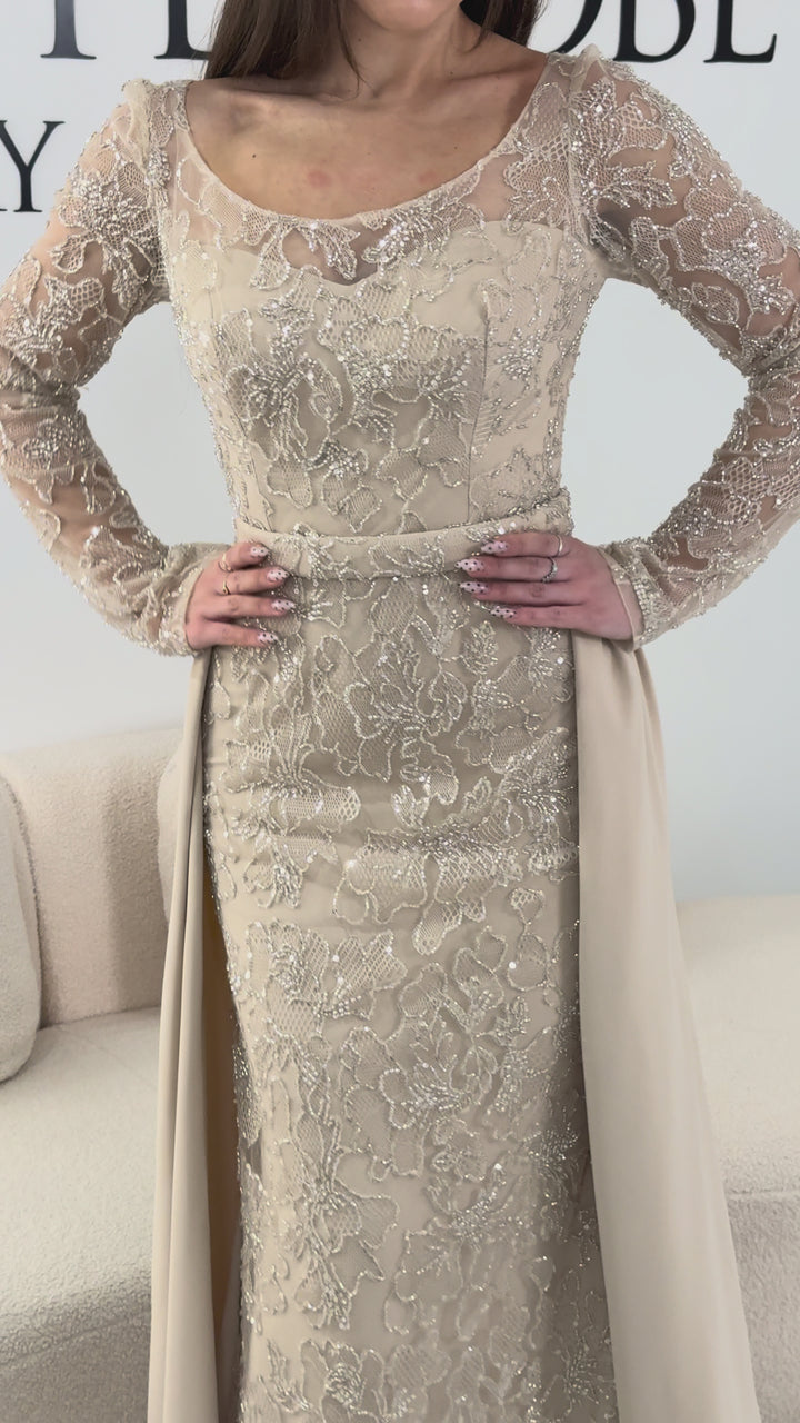 Beige evening dress - Lovira