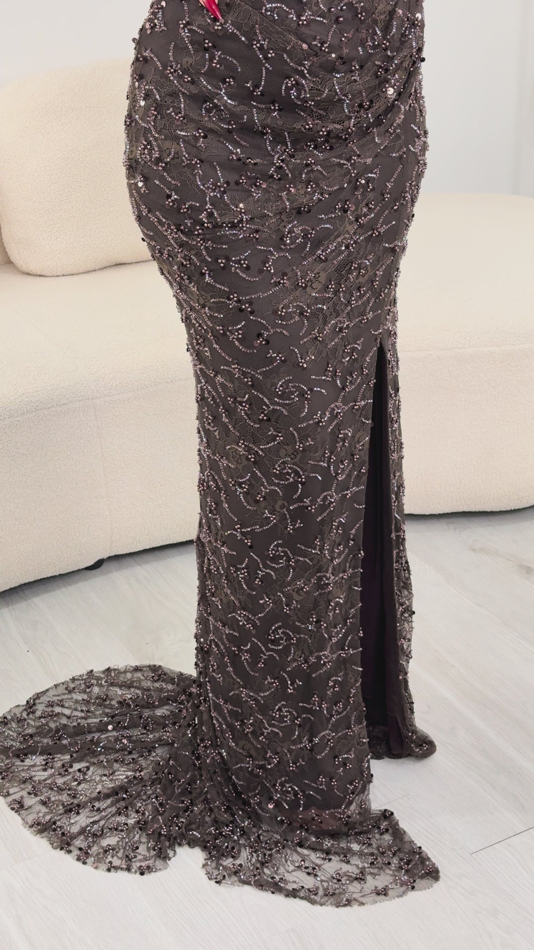 Vestido de noche marrón - Duygu