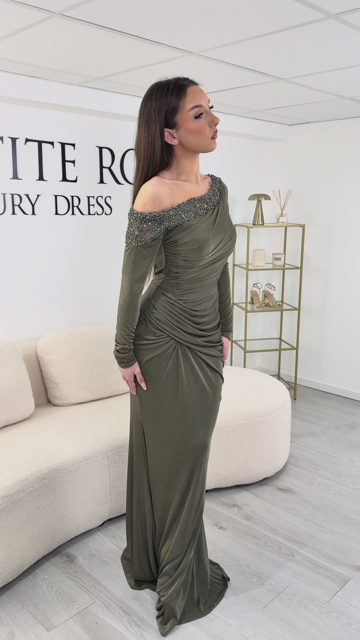 Robe de soirée kaki - Liyana