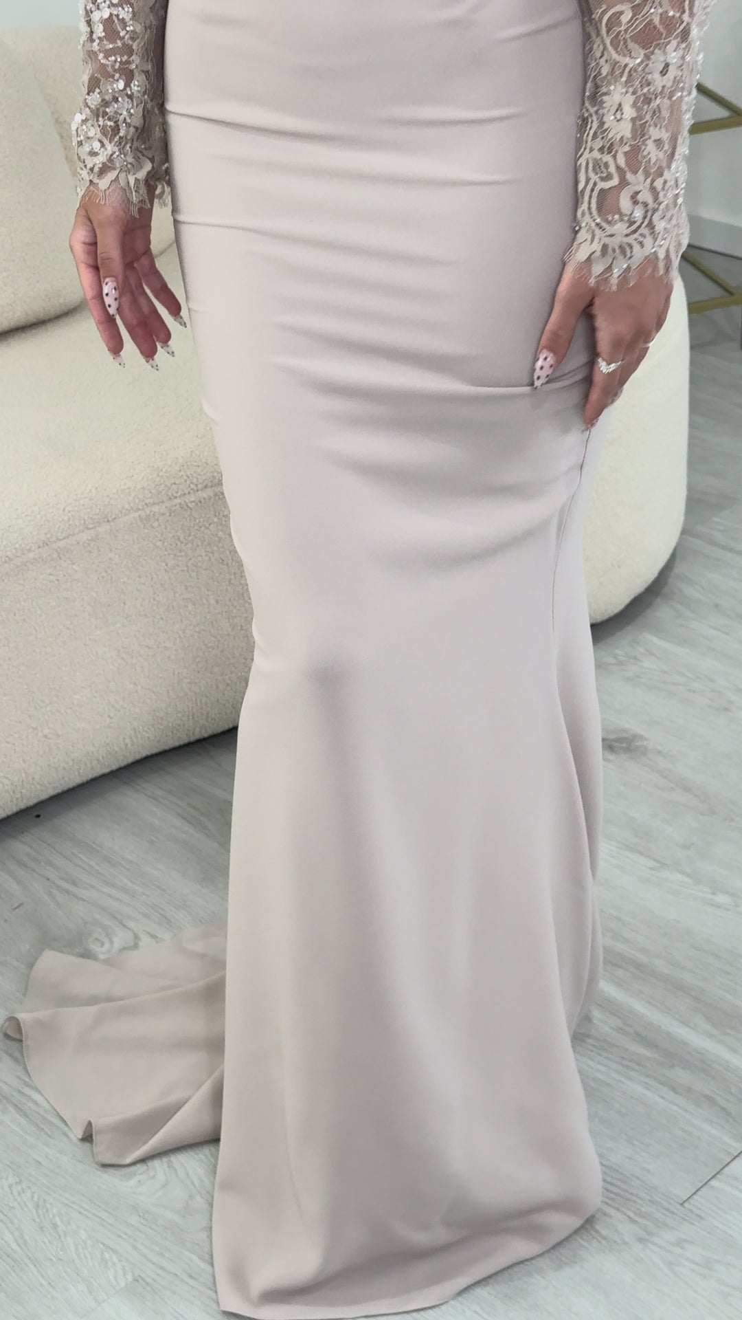 Robe de soirée beige - Alba