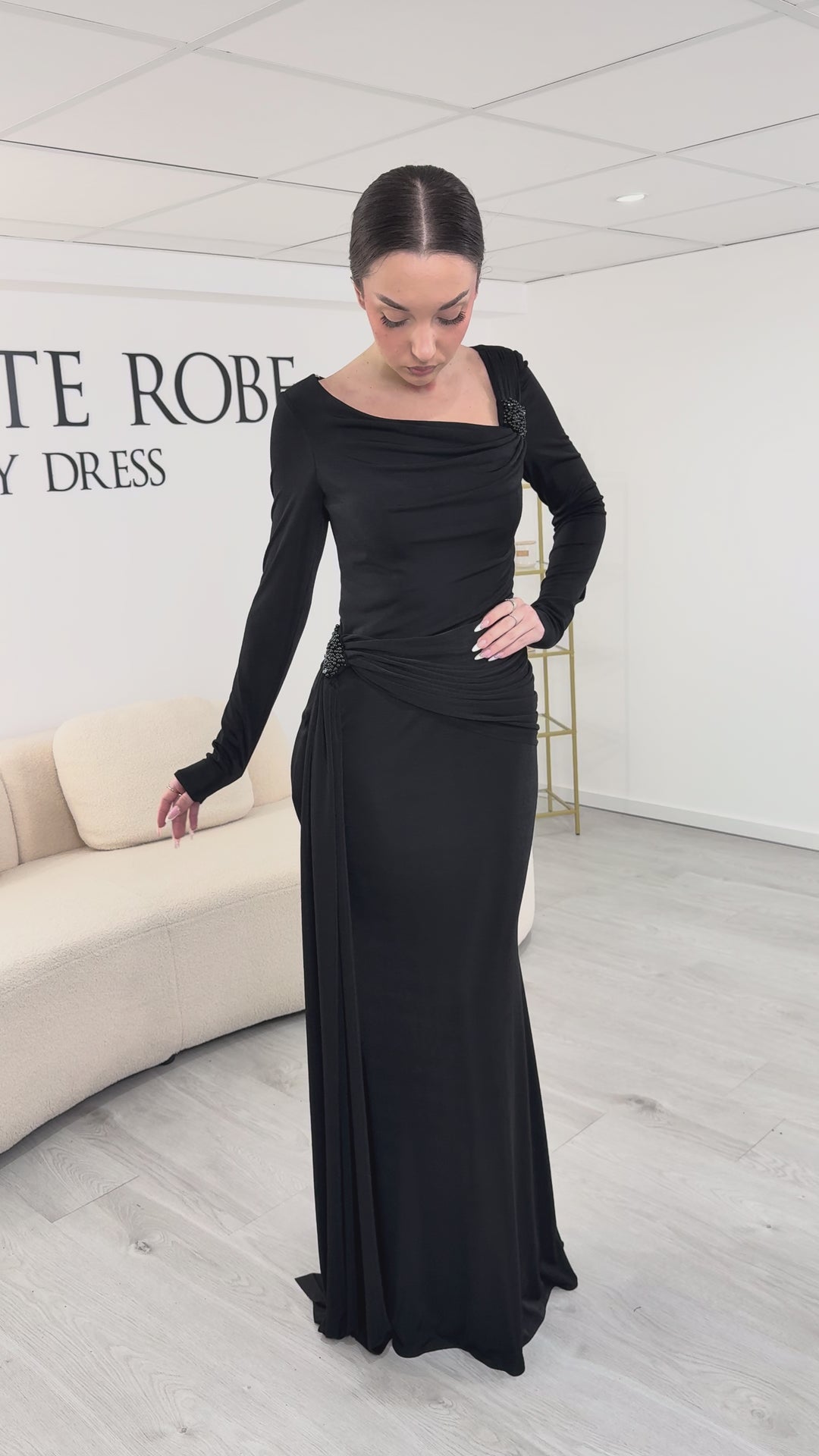 Vestido de noche negro - Lina